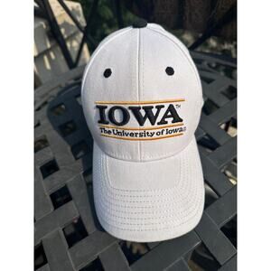 Vintage Iowa Hawkeyes Snapback Hat The Game Logo Bar White Black Adjustable Cap